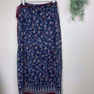 Vintage Clairborne Collection Silk Paisley Wrap Skirt Boho, maxi